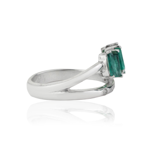 Stunning 925 Sterling <b>Silver</b> Three Stone <b>Emerald</b> Double Layer Fine <b>Ring</b> Jewelry Party Wear Accessories - Product Image 5