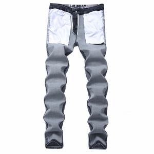 2026 Premium Men Slim Fit Stonewashed Denim Jeans Straight Leg Mid Waist Cotton Casual <b>Pants</b> Autumn Style - Product Image 6