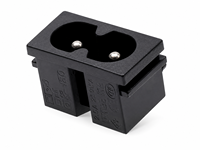 Soket Inlet Daya Premium IEC 60320 C8 2 Pin, Konektor Panel Mount AC Tahan Lama, Solusi Masukan Daya yang Aman & Andal, Harness