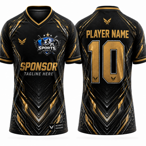 Vente directe usine – Maillot de football pour homme à manches courtes, anti-humidité, coupe athlétique, imprimé par sublimation, motif géométrique - Product Image 1