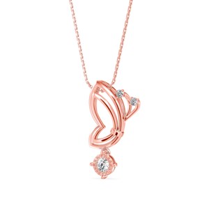 New <b>Butterfly</b> Design Minimal Round Diamond Pendant For Women - Product Image 6
