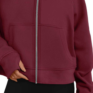 OEM Custom Fashion Women Zip-Up Hoodie Long Sleeve Casual Outwear Heavyweight Cotton Lightweight Streetwear <b>Zipper</b> Hoodies - Product Image 5
