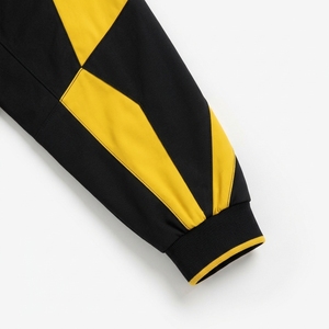 Trending Style Men's Color Block Racer Jacket Stand Collar Zipper Closure Windproof Sporty Style PU Outerwear Autumn Wear - Product Image 4