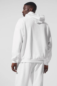 Sweat-shirts personnalisés en molleton 100% coton blanc uni sans cordon, design épais et surdimensionné, vêtements de marque, streetwear en coton pour hommes - Product Image 2