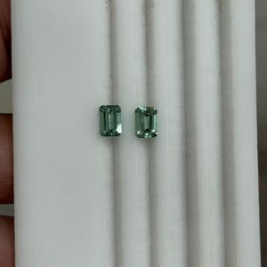 Pierre précieuse en vrac de qualité joaillerie fine, tourmaline vert menthe naturelle ethnique, taille émeraude, paire de 3 carats, calibrée AAAA, de Madagascar - Product Image 6