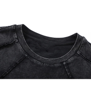 เสื้อยืดทรงบ็อกซี่ขนาดใหญ่พิเศษสำหรับผู้ชาย เสื้อยืดผ้าฝ้าย 100% ล้างสีแบบแอซิดวอชสำหรับผู้ชาย - Product Image 6