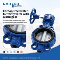 Vanne papillon à emboîtement à commande par boîte de vitesses, en acier forgé A105, joint souple, pour eau, gaz et boues, service OEM Carter personnalisé