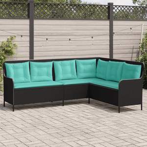 Sofá de Patio Color Turquesa Negro, Muebles de Exterior Elegantes para un Entretenimiento Confortable - Product Image 1