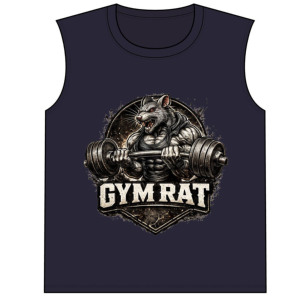 Camiseta sin mangas para hombre Gym Rat Muscle Rat Lifting Barbell, cuello redondo, informal, estampada, para entrenamiento físico en el gimnasio. - Product Image 1