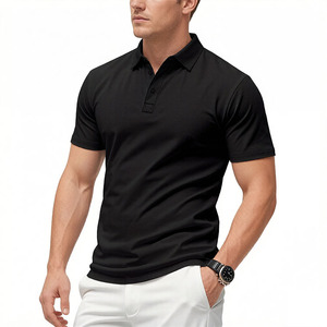 Black Short Sleeves T-shirt Shaping-up <b>Polo</b> Golf Quick-drying Cotton <b>Polo</b> Shirt for Men - Product Image 1