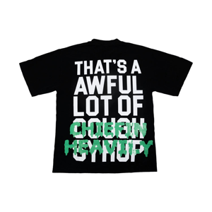 เสื้อยืดแขนสั้นผู้ชายสีดำพิมพ์ลาย That's Awful Lot Cough Syrup Chiefin Heavy ผ้าฝ้ายทอ 100% คอกลมทรงหลวม - Product Image 2