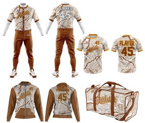 Custom Baseball Uniform <b>Set</b> Unisex Adults White Blue Striped Jersey Pants <b>Gloves</b> <b>Hat</b> Socks Bag Sublimated Print Moisture Wicking - Product Image 1