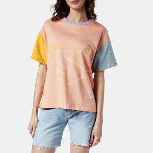 T-shirts pour femmes de haute qualité, couleur unie, coupe ample, t-shirts pour femmes avec logo personnalisé imprimé - Product Image 4