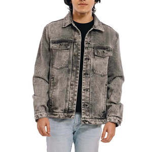 Men's Grey <b>Denim</b> Jacket & <b>Coat</b> - Product Image 2