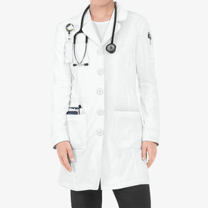 Blouse de laboratoire unisexe blanche en coton et polyester, uniforme d'hôpital, poche pour stéthoscope, boutons sur le devant, service OEM pour les professionnels médicaux - Product Image 6