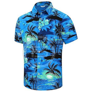 T-shirt Hawaïen pour Homme 100% Coton de Haute Qualité, Couleur Personnalisée, Respirant, Écologique, Vêtement Décontracté pour Adultes - Product Image 1