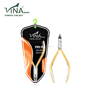 Vina กรรไกรตัดเล็บแบบกลมเหล็กคาร์บอนเคลือบทองสำหรับร้านเสริมสวย VNN-999ทำเล็บมือและดูแลหนังกำพร้าทุกวัน - Product Image 4