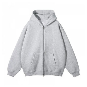 บริการ OEM เสื้อฮู้ดดี้ผ้าฟลีซระบายอากาศสำหรับฤดูหนาว ไซส์พลัส พิมพ์ลายตามสั่ง พร้อมซิปและโลโก้ สไตล์ลำลอง ล้างสีแบบแอซิดวอช - Product Image 5