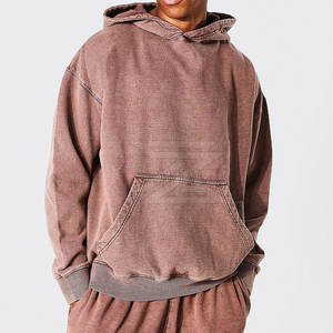 Sweat à capuche à manches longues pour homme, effet délavé vintage, confortable, coupe oversize, tendance - Product Image 3