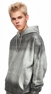 Sudadera con Capucha para Hombre, Estampado Degradado Intenso, Estilo Holgado, Vintage Americano, Estilo Otoñal, Bordado Personalizado, Marca, para Parejas - Product Image 3