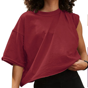 Camisetas Cortas de Mujer 2026, Ajustadas, de Manga Corta y Cuello Redondo, Suaves, de Poliéster, Algodón, Rayón y Microfibra, Estampadas, al por Mayor - Product Image 1