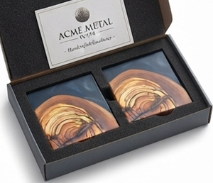 Premium Square Wooden And Epoxy Resin <b>Coasters</b> With Walnut Grain Design Perfect for Home Hotel Ware Tableware Dining Accessory - Product Image 6