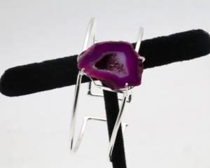 Bracelets ajustables en pierre Druzy naturelle avec argent allemand |   Bracelet manchette artisanal en pierre gemme Druzy |   Bijoux de mode pour femmes - Product Image 3