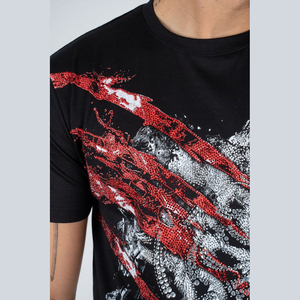Men's Black Short Sleeve <b>T</b>-<b>Shirt</b> With Tiger Print Digital Print O-Neck Casual Regular Fit Jersey Cotton Breathable - Product Image 4