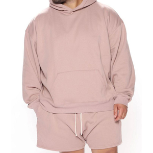Ensemble de sweat-shirts à capuche pour homme, couleur unie, en molleton français, décontracté, pour l'été, rose - Product Image 4