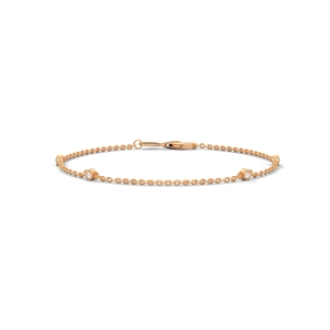 Rose Gold Color Fine Chain Link Bracelet Cubic Zirconia Charm Necklace Adjustable Lobster Clasp Jewelry <b>Gift</b> - Product Image 1