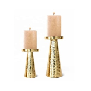 High Quality Handcrafted Nickel Candle Holders with Ribbed Detail Tabletop Modernism <b>Desk</b> Candle Holder Home & Event Occasion - Product Image 3