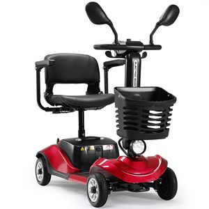 Scooter Elettrico Pieghevole Compatto a 4 Ruote con Cestino e Luce per Viaggi, Facile Mobilità per Disabili - Product Image 6