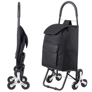 Carrello Saliscale Leggero a 6 Ruote, Carrello Pieghevole da 36L per la Spesa e il Bucato con Funzione di Salita Assistita - Product Image 1