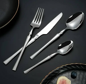 Quality Stainless Steel Flatware Set Bamboo <b>Joint</b> Handle Dinner Spoon Teaspoon Salad Fork <b>Knife</b> Cutlery - Product Image 1