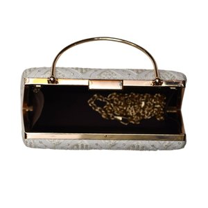 Premium <b>White</b> Embroidery Clutch <b>Bag</b> with Sequins and Thread Work Elegant Women <b>Evening</b> Purse for Festive Wear - Product Image 5