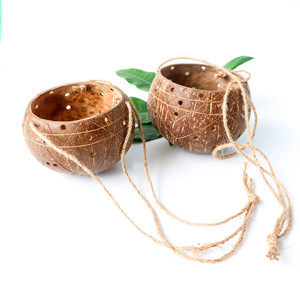 Pots à fleurs écologiques en coquille de noix de coco, faits à la main, porte-plantes à prix avantageux, jardinières naturelles - Product Image 2