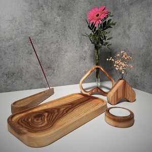 Porte-encens en bois Belladec, brûleur et récupérateur de cendres, écologique, fait main, toutes saisons, cadeau pour la maison, diffuseur d'aromathérapie, style indien - Product Image 2