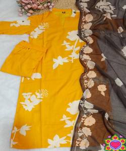 Conjunto de Top/Pantalón y Dupatta de Algodón Estampado RICH LOOK, Disponible, Secado Rápido, Lavable a Máquina, Multicolor, Ropa de Oficina, Precio al por Mayor - Product Image 2