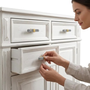 <b>T</b>-Shaped Marble Cabinet <b>Handle</b> with Brass Accents Modern Kitchen & Home Office Furniture Pull Durable Eco-Friendly Design - Product Image 3