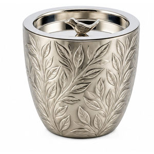 Seau à glace avec couvercle, double paroi isolée, en acier inoxydable, refroidisseur à vin, motif géométrique, refroidisseur à champagne en métal doré pour hôtel - Product Image 6