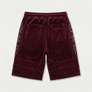 2026 Mens velvet shorts with premium soft fabric, elastic waistband, rhinestone side <b>detailing</b>, luxury casual streetwear style - Product Image 6