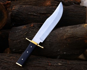 Couteau Bowie Ambidextre en Acier D2 Fait Main, Finition Polie, Étui en Cuir, Style Moderne, Couteau de Survie Extérieur Personnalisé 12 Pouces+ - Product Image 2