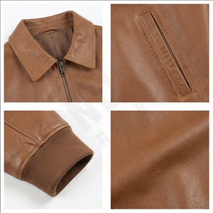 Low MOQ Women's Solid Leather Jacket-New Arrival High Quality Customizable Front Knitted <b>Canvas</b> Fabric Breathable Winter Design - Product Image 4