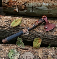 Hacha de acero Corban hecha a mano para acampar, Vikingo, Tomahawk, con mango de madera de fresno