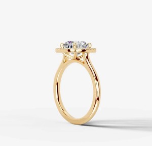 Round Cut Moissanite <b>Ring</b> 925 Sterling Silver Yellow Gold Plated Elegant Luxury Engagement Wedding Bridal <b>Promise</b> <b>Ring</b> for <b>Women</b> - Product Image 2