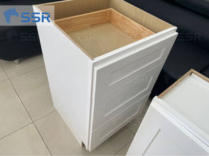 Armoire de base à trois tiroirs de haute qualité, prête à assembler (RTA), en contreplaqué, écologique, modulaire, vente directe usine pour rangement de cuisine - Product Image 4