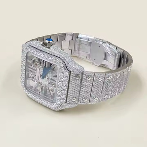 Reloj Aurora Beam Premium con Incrustaciones de Moissanita, Cuarzo, Cuadrado, Aleación, para Hombre, Esfera Limpia, Diseño Moderno, Acabado de Caja de Acero Liso - Product Image 4