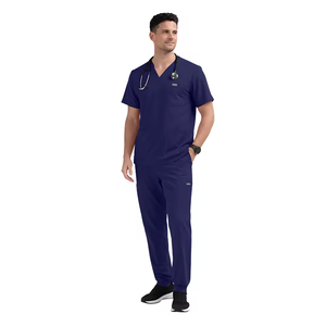 Anti-Wrinkle Soft Premium Nurse Fabric Polyester Rayon Spandex Washable Nursing <b>Scrub</b> <b>Set</b> for Men's Nursing <b>Scrub</b> Uniform <b>Sets</b> - Product Image 5
