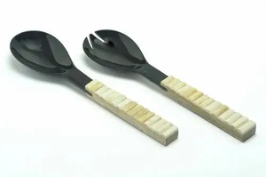 Eco-Friendly <b>Wooden</b> Spoon Salad Dishes Server 2-Piece Cooking Tool Set FAIZA CRAFT FC-583 Best Quality Dishwasher Safe - Product Image 4