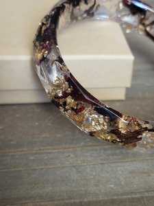 Black <b>Ruby</b> Hibiscus Gold Flake Resin Bangle Real Gold Flake Jewelry Resin <b>Bracelet</b> Bangle Gold <b>Bracelet</b> Resin Bangle - Product Image 4